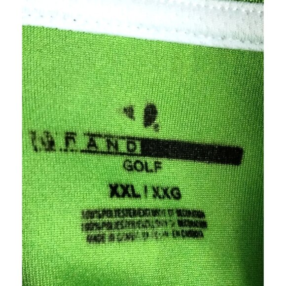 Grand Slam Size XXL Polo Shirt Mens Short Green Sleeve White Piping - Picture 6 of 8